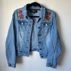 Jou Jou Embroidered Denim Jacket